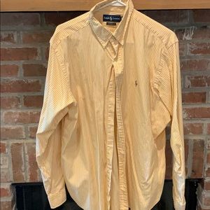 Orange with white stripes XL Polo long sleeve